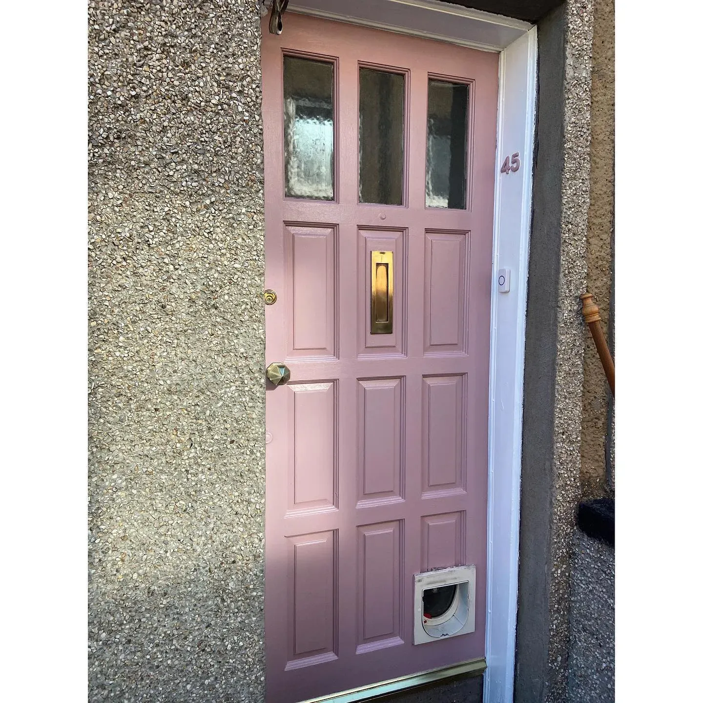 Farrow and Ball Cinder Rose front door 