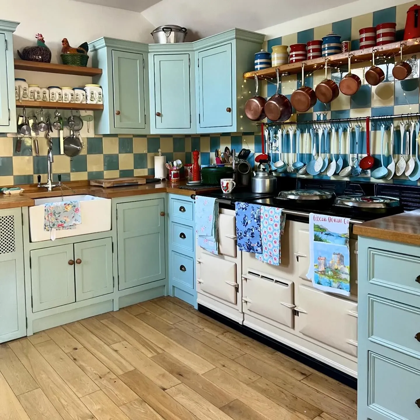 Green Blue farmhouse kitchen cabinets color