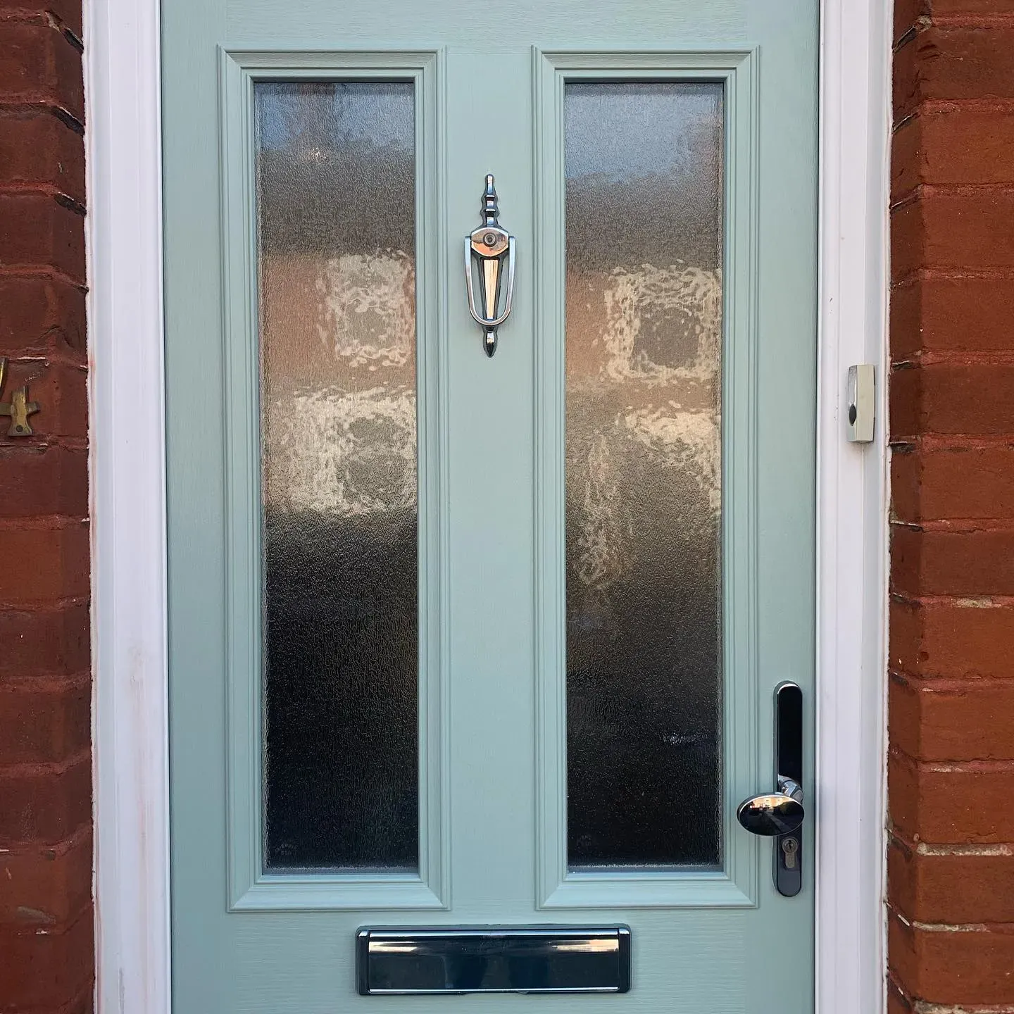 Green Blue farmhouse front door paint review