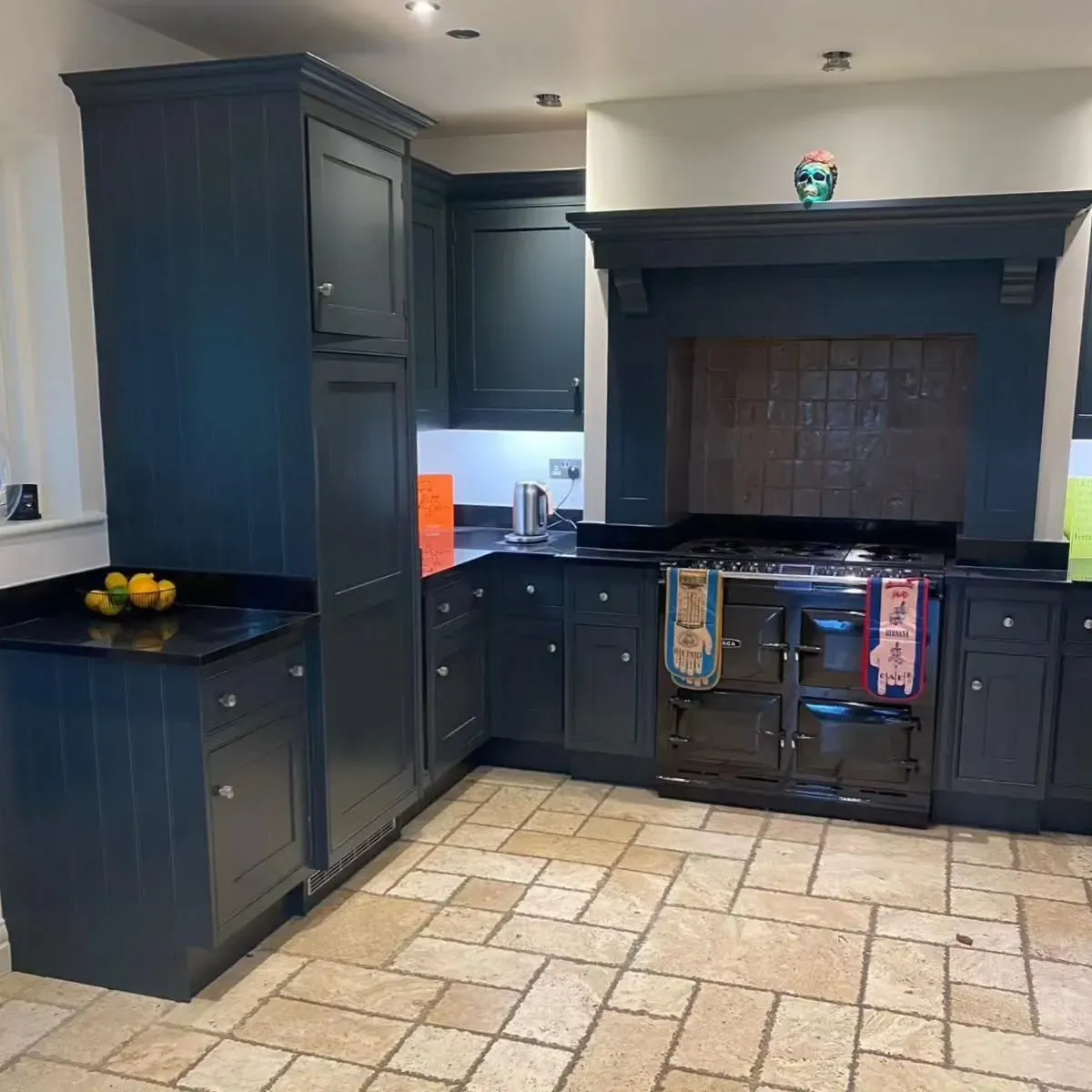 Farrow and Ball Hopper Head dark kitchen cabinets paint