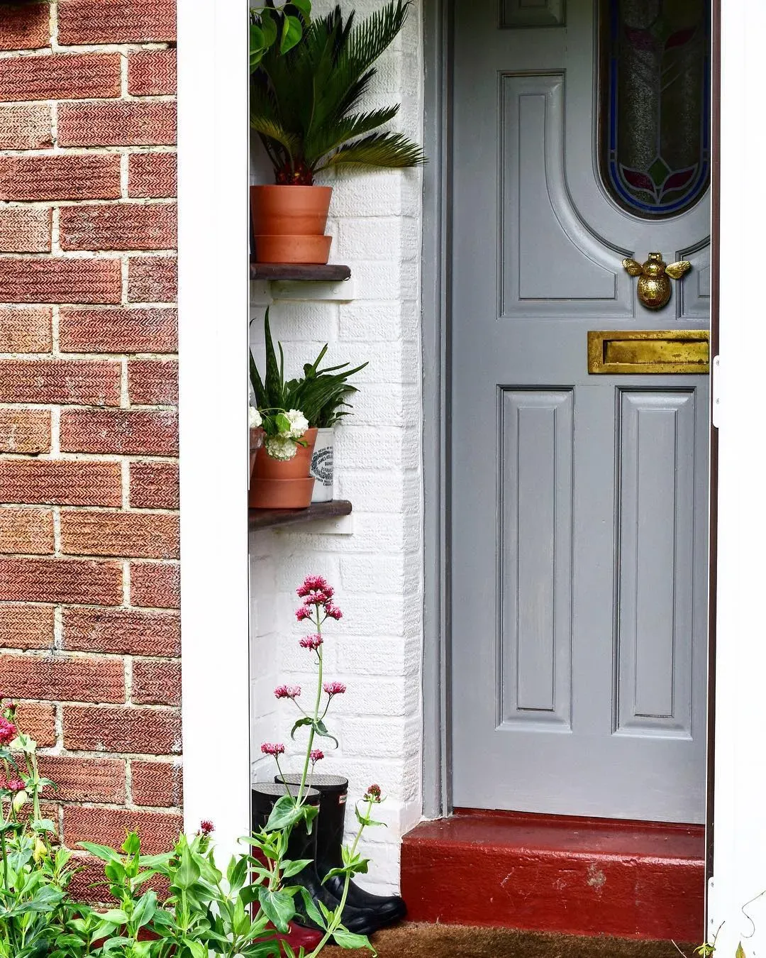 Farrow and Ball Manor House Gray front door 