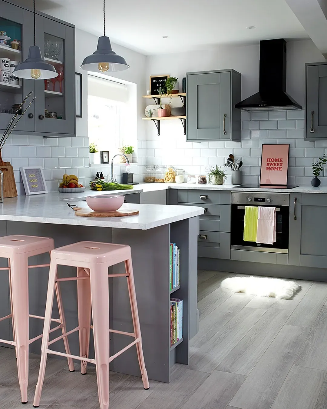 Farrow and Ball Plummet kitchen cabinets color