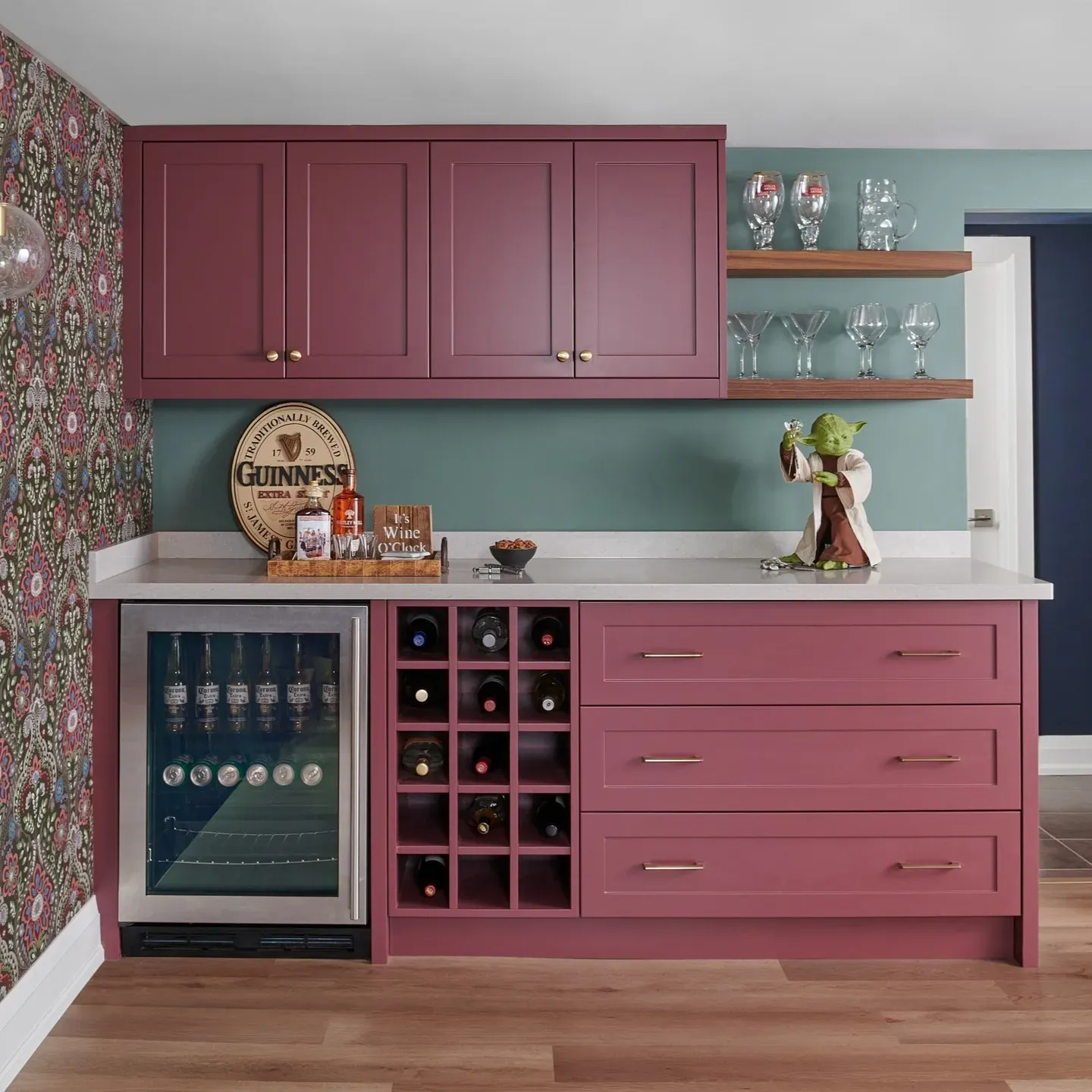 Farrow and Ball Preferenced Red kitchen cabinets paint