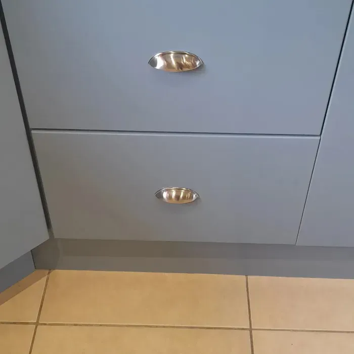 Farrow and Ball Selvedge 306 kitchen cabinets