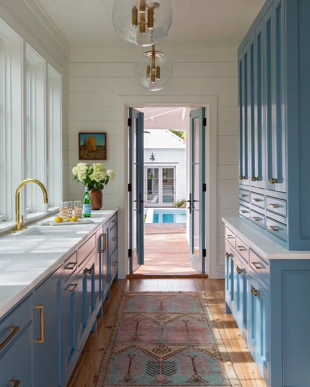 Farrow and Ball Stone Blue kitchen cabinets color