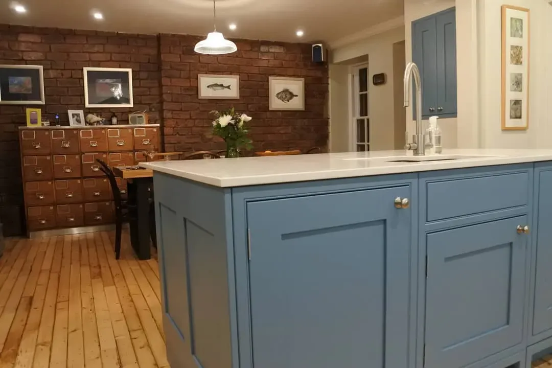 Farrow and Ball Stone Blue kitchen cabinets photo