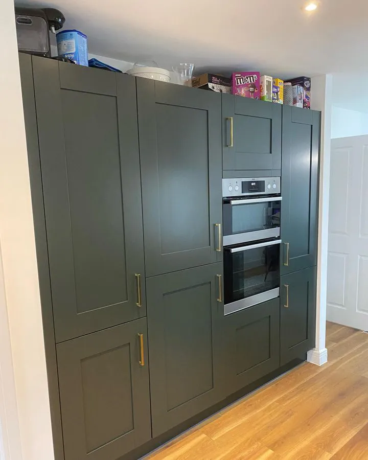 Farrow and Ball Studio Green 93 kitchen cabinets