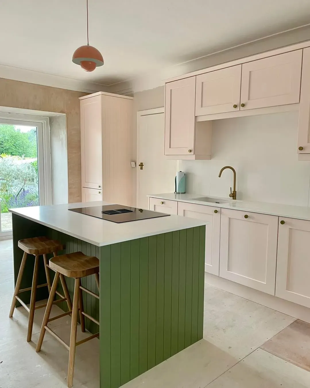 Farrow and Ball Tailor Tack kitchen cabinets paint