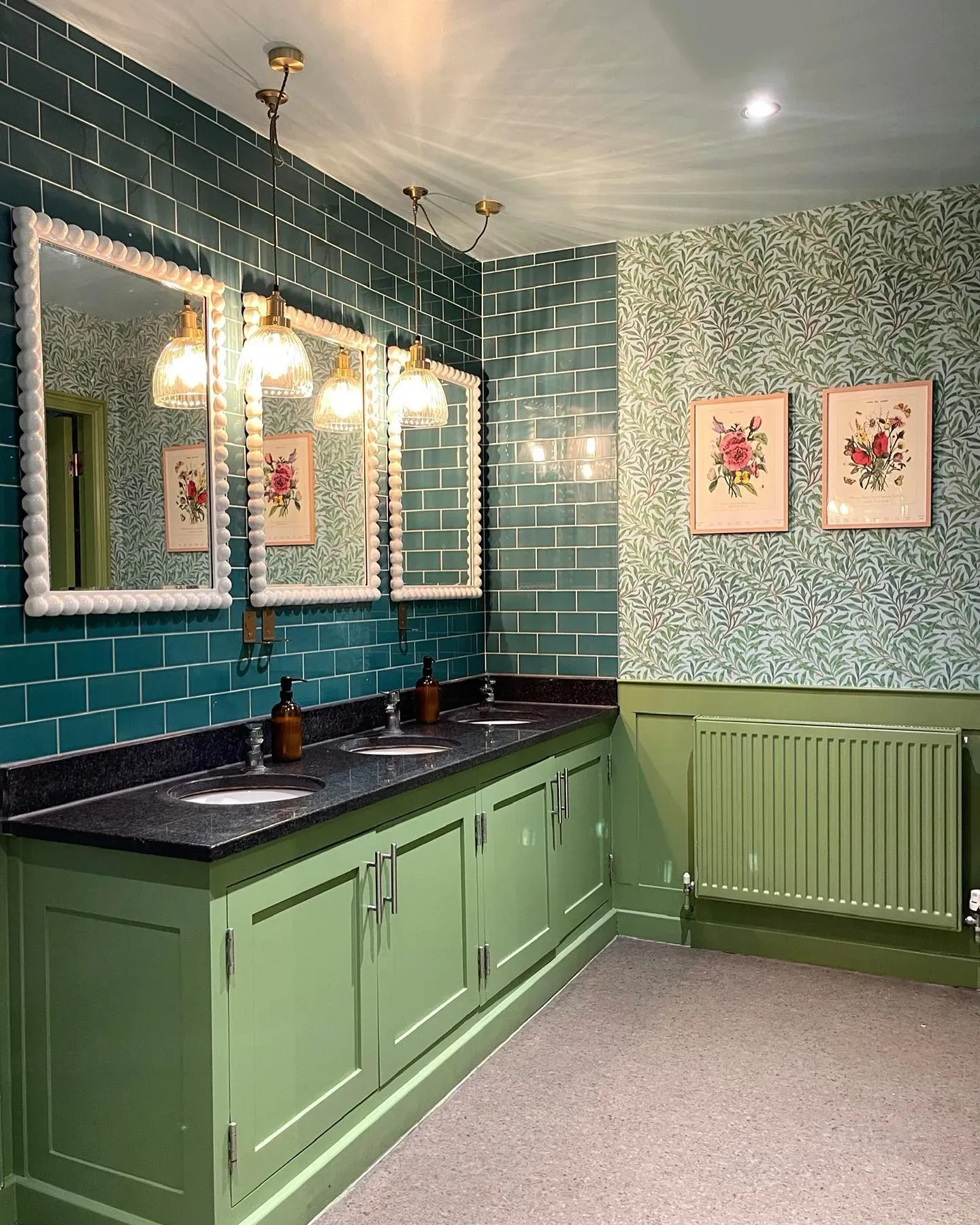 Farrow and Ball Yeabridge Green bathroom vanity 