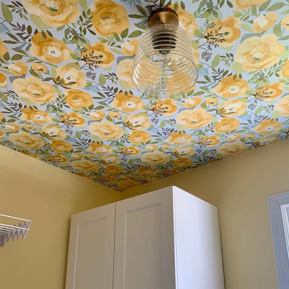 Patterned ceilings and yellow walls Sherwin Williams