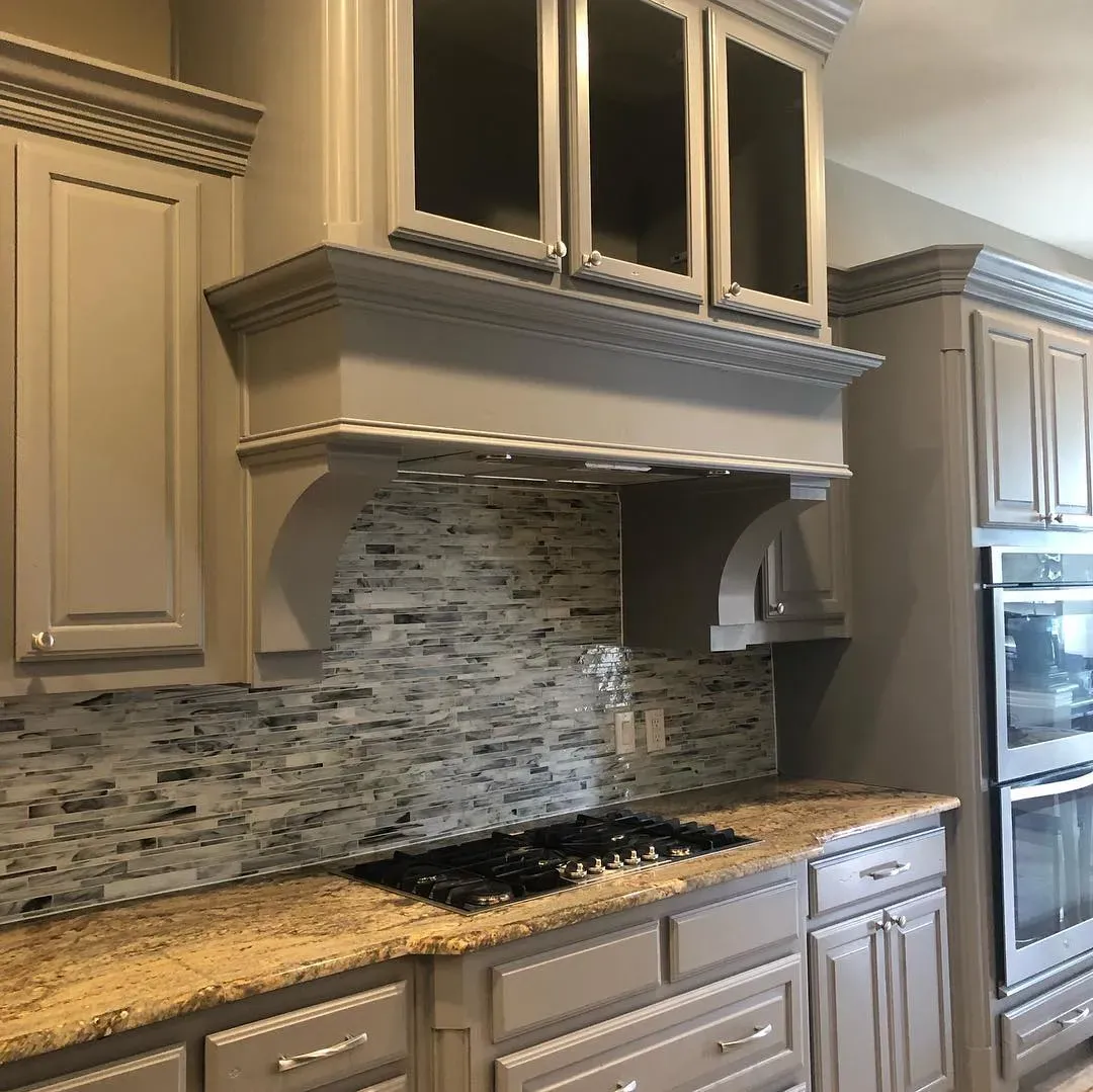 SW Gray Shingle kitchen cabinets color review