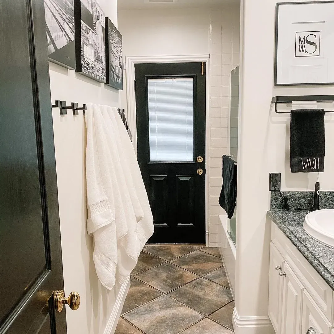 Sherwin Williams Greek Villa bathroom interior