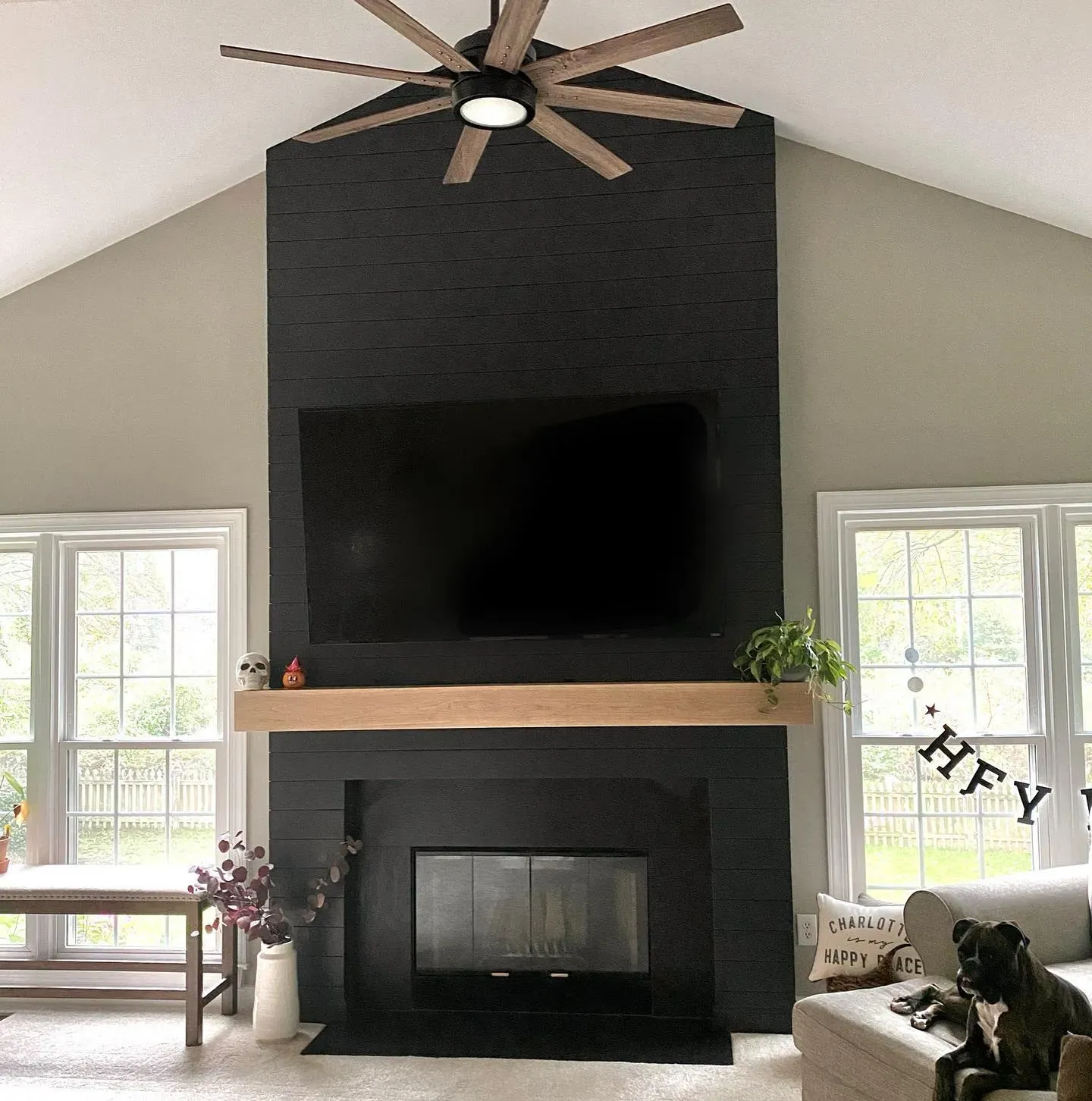 SW Greenblack living room fireplace 