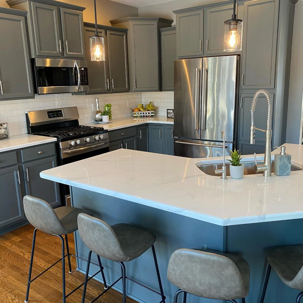 Sherwin Williams Grizzle Gray kitchen cabinets review