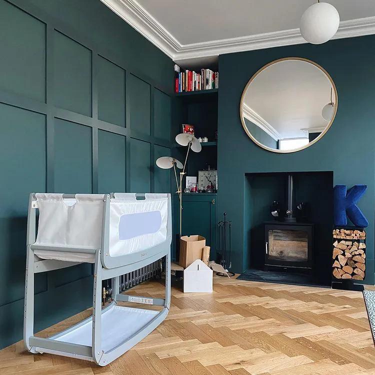 Living room with marine color Little Greene Harley Green