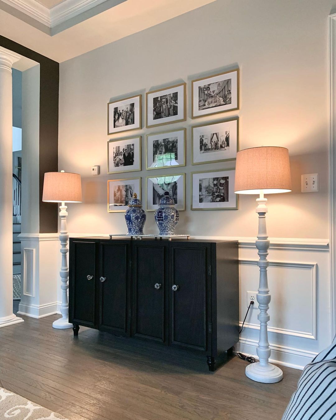 Stylish interior with light Crushed Ice by Sherwin Williams