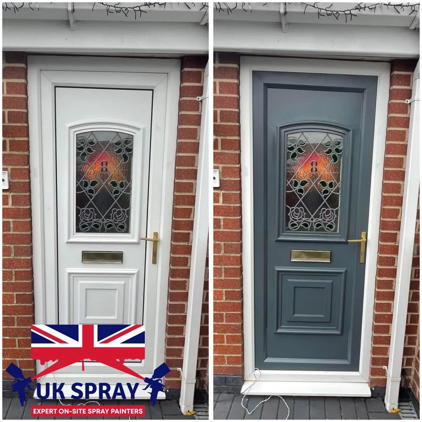 RAL 7011 front door makeover