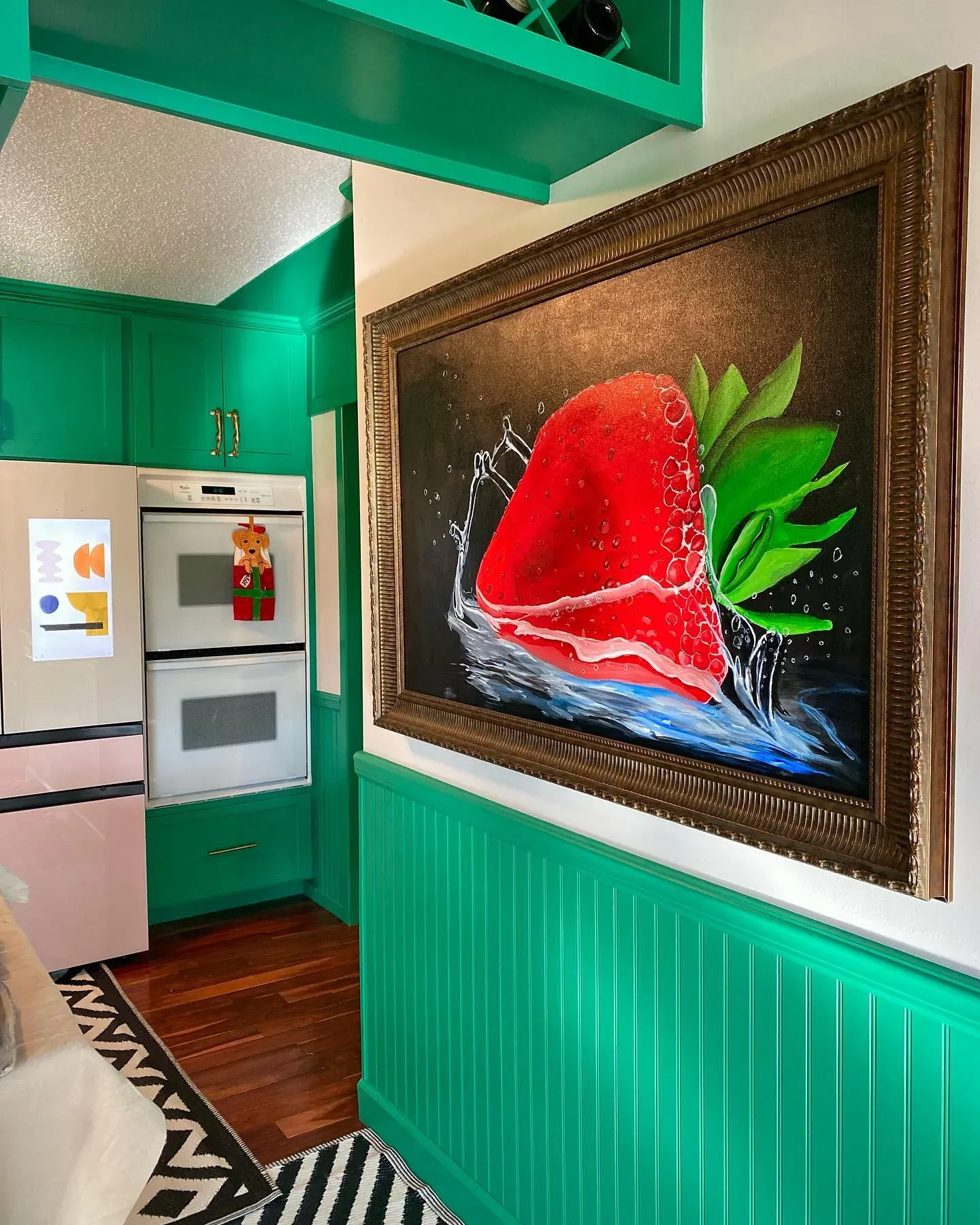 Sherwin Williams Jitterbug Jade Kitchen Cabinets