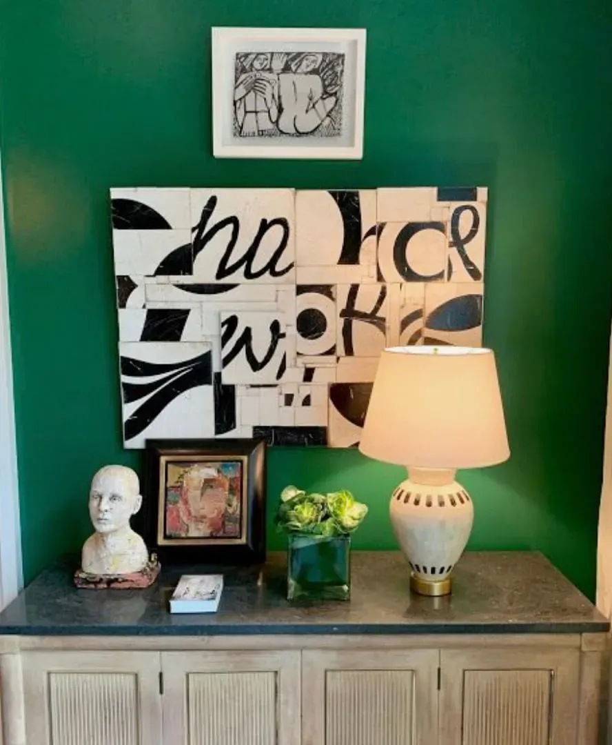 Sherwin Williams Kale Green living room paint