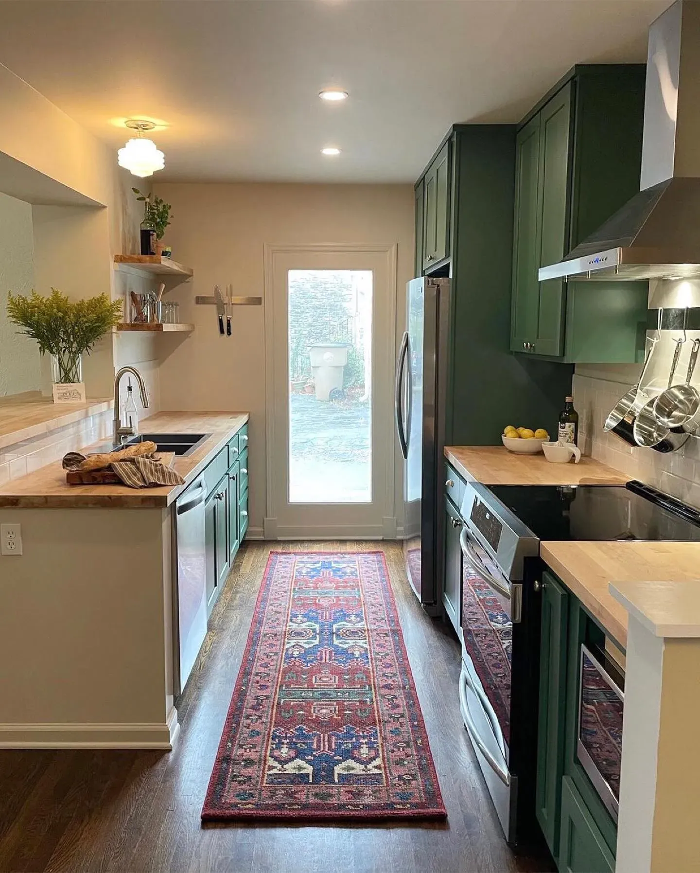 SW Kale Green kitchen cabinets review