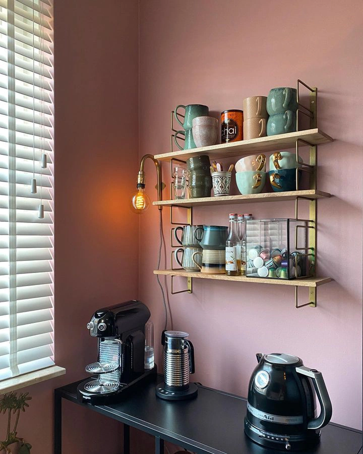 Dusted pink kitchen walls Little Greene Hellebore review