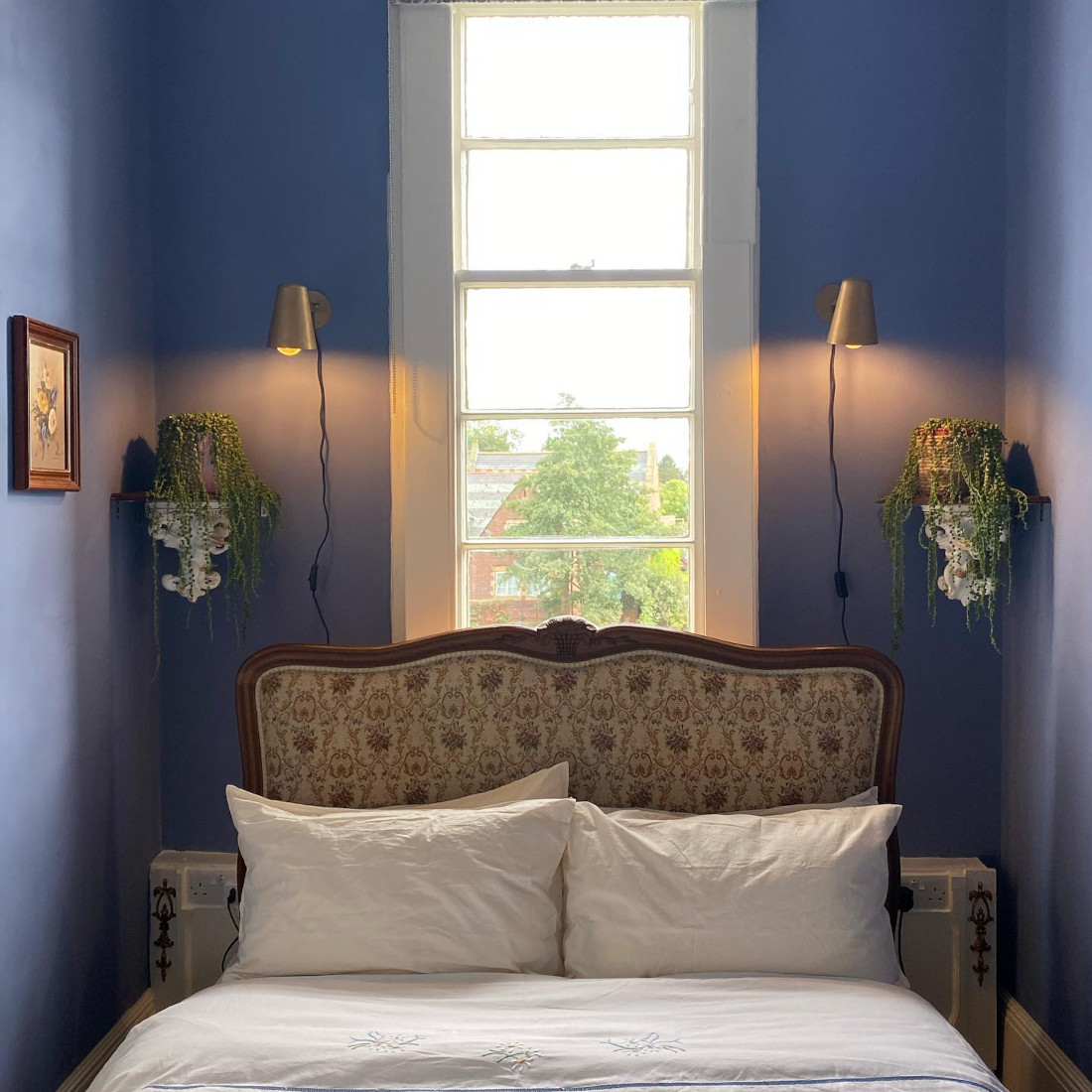 Blue bedroom interior paint Little Greene Pale Lupin