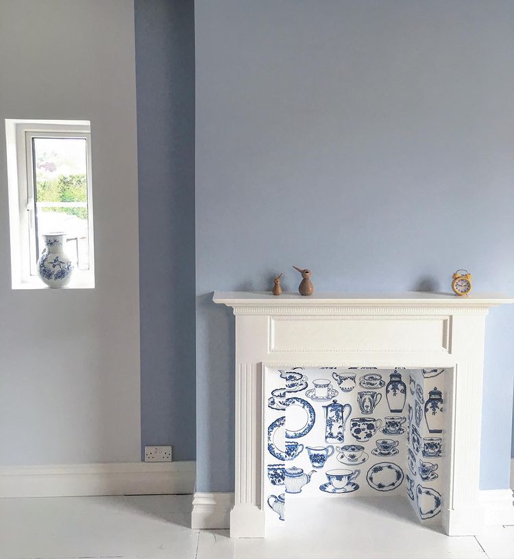 Interior with paint color Little Greene Pale Wedgewood 249