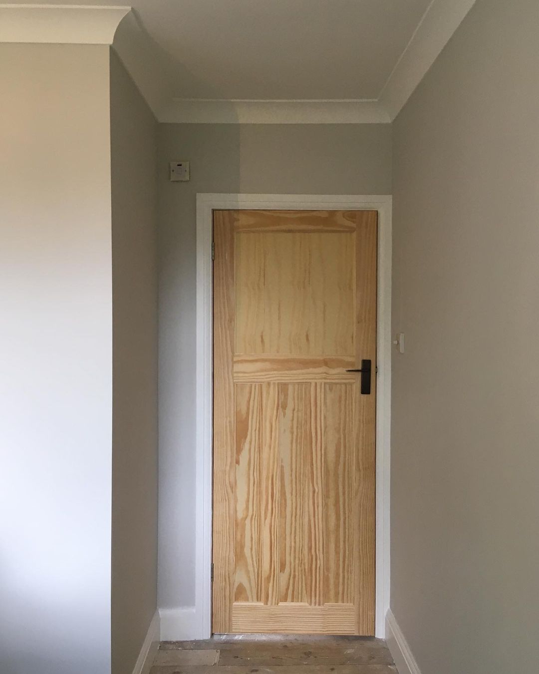 French Grey Pale with wooden doors renovation