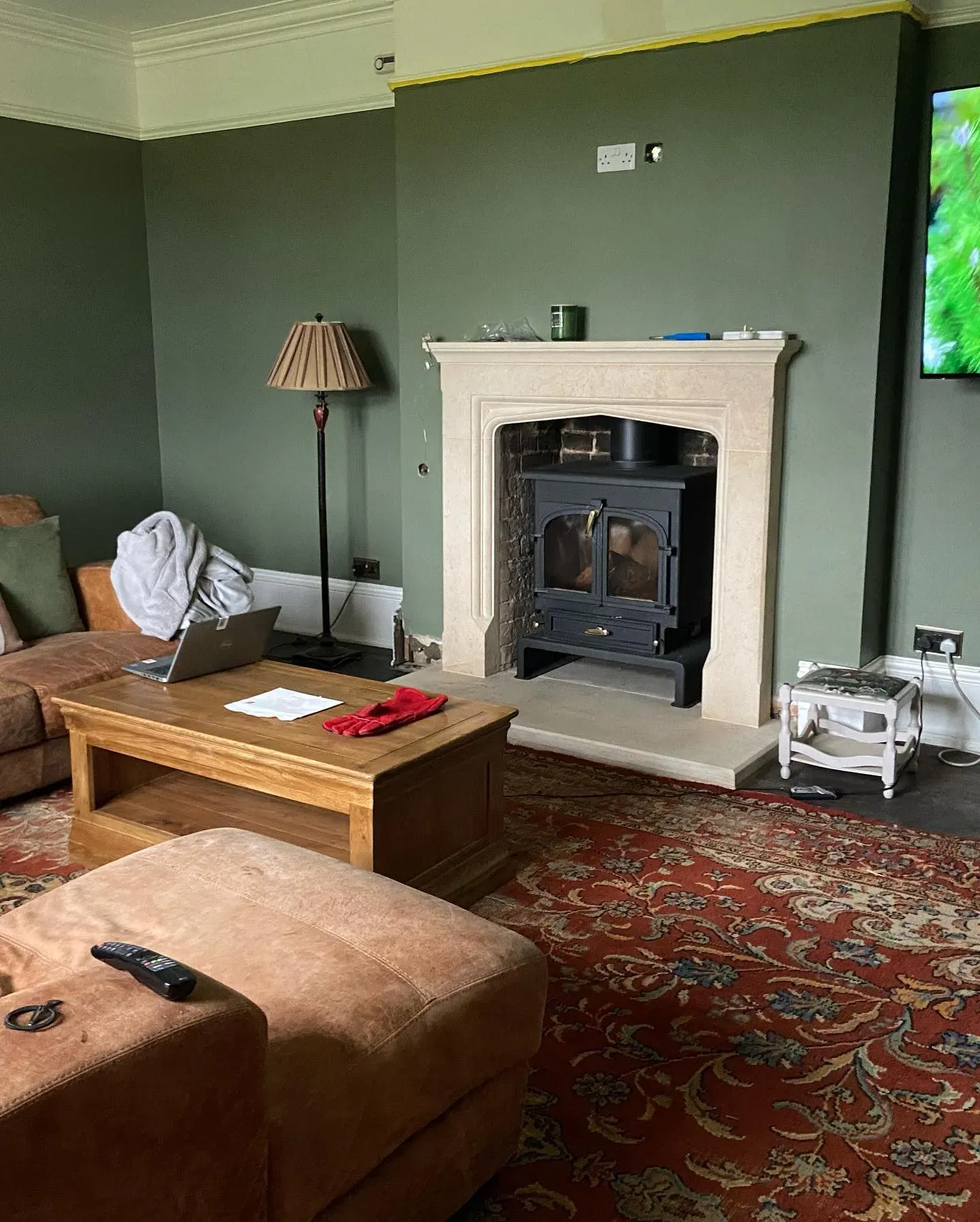 Little Greene Sage Green living room makeover