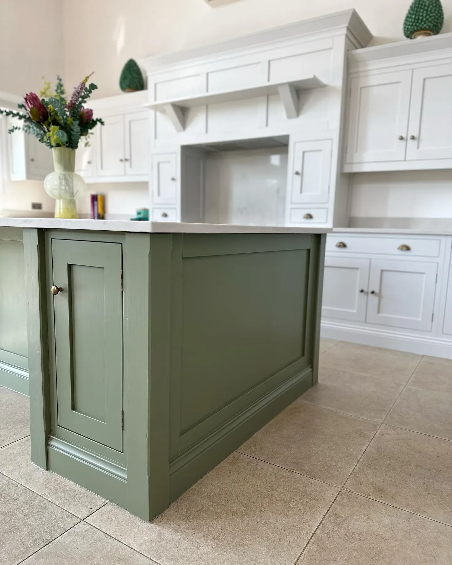 Sage Green kitchen island paint