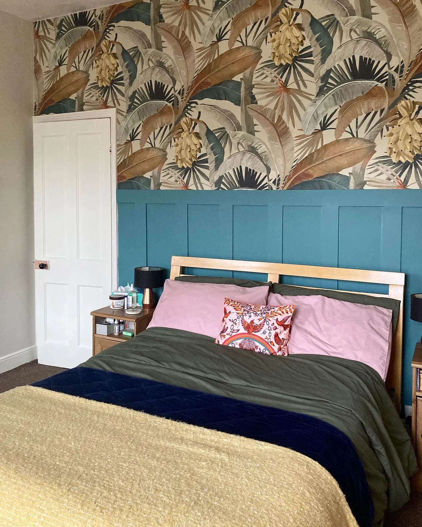 Dulux Maritime Teal bedroom panelling color