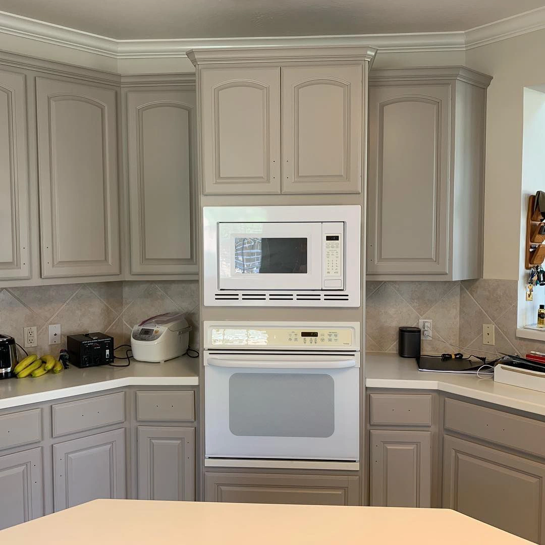 Sherwin Williams Mega Greige Kitchen Cabinets