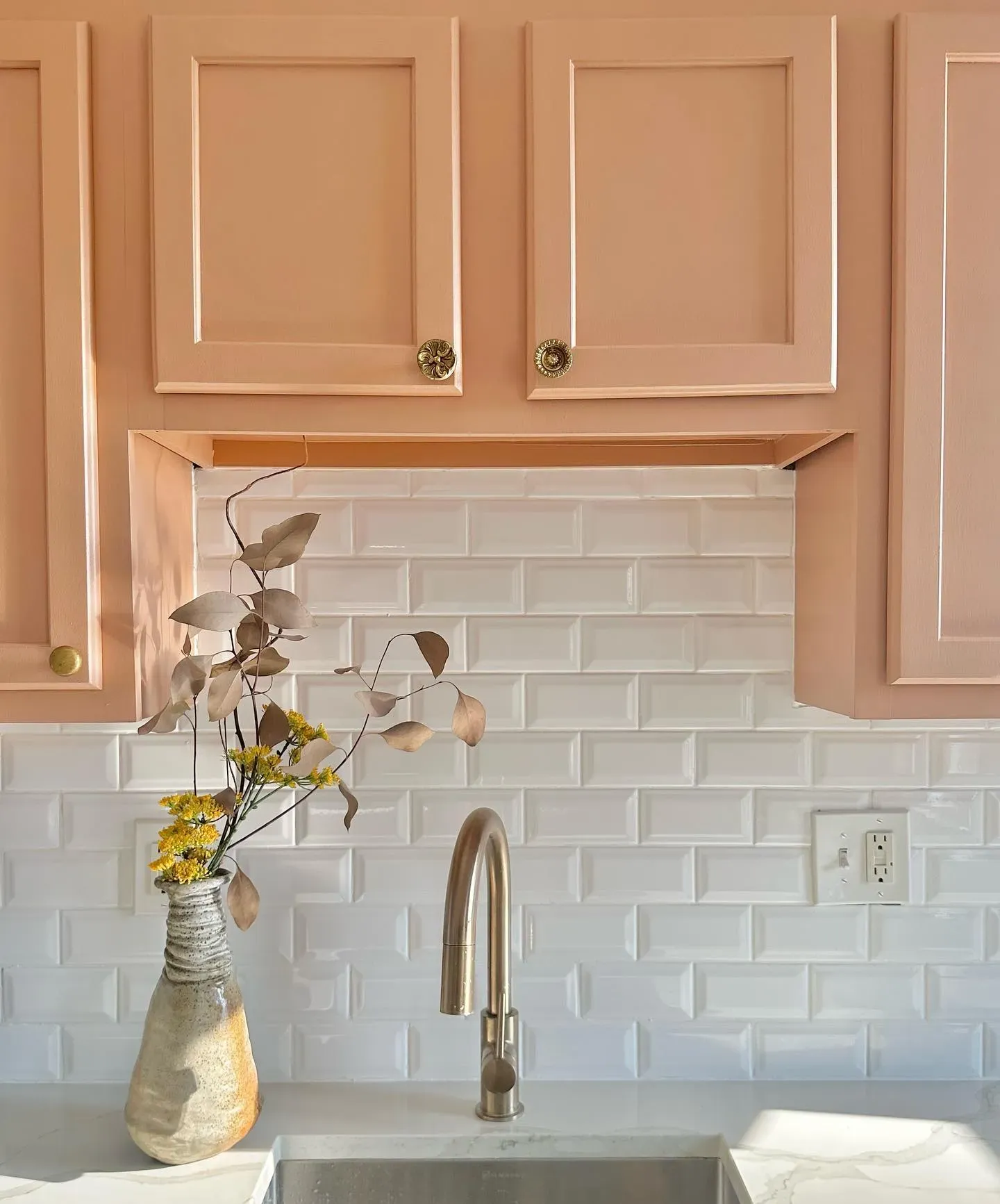 Sherwin Williams Mellow Mauve kitchen cabinets 