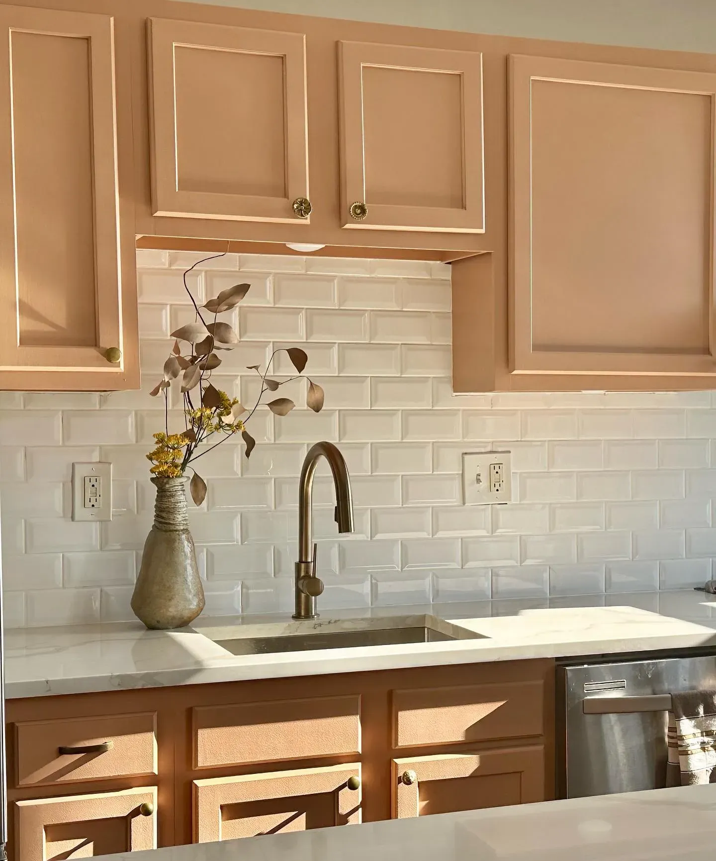 SW Mellow Mauve kitchen cabinets 