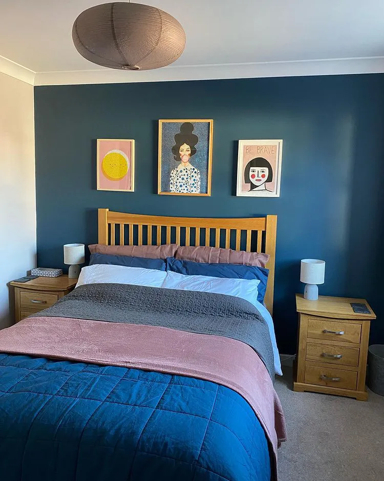 Dark blue accent hall Dulux Midnight Teal review