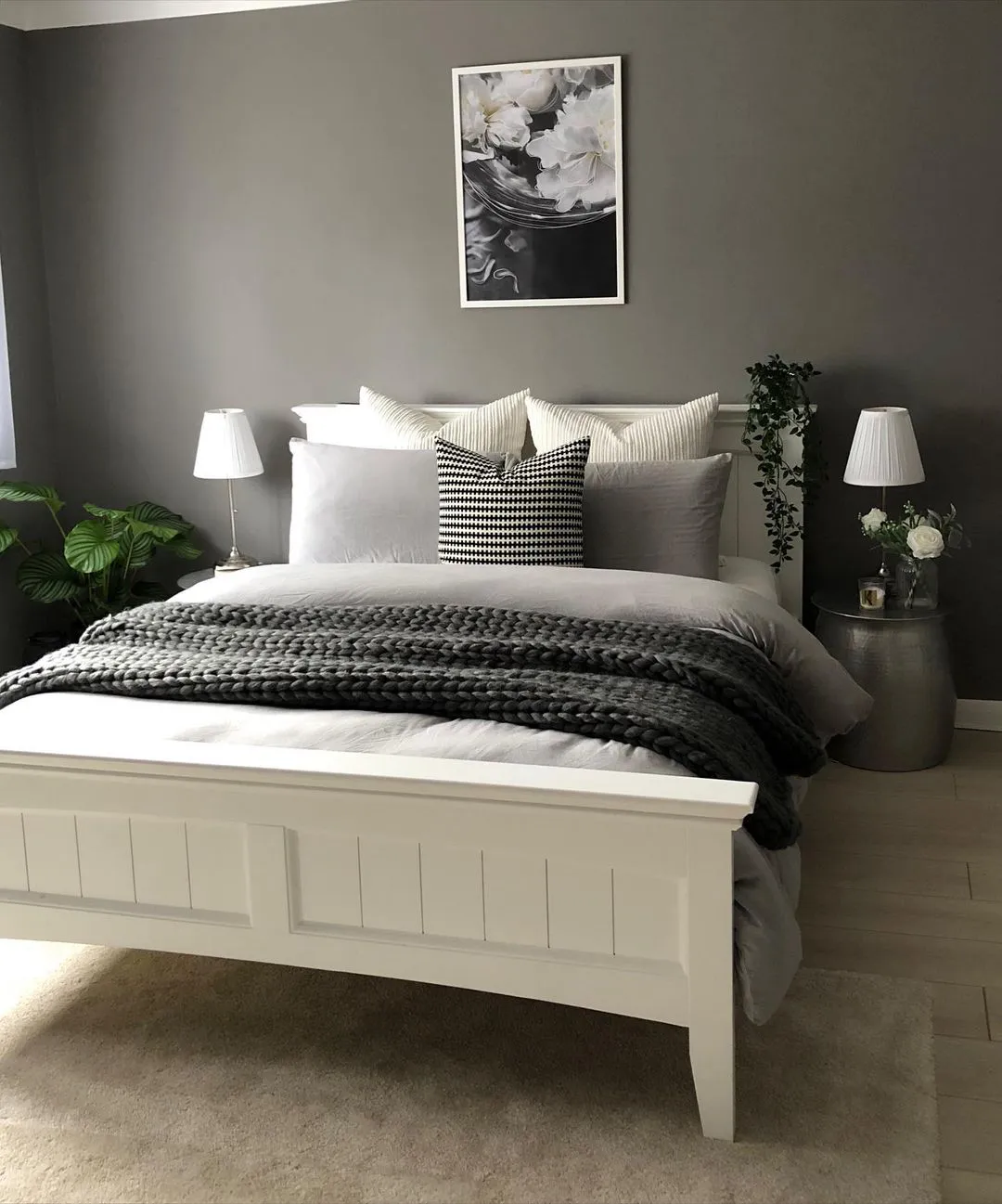 Bedroom makeover with grey paint Farrow and Ball