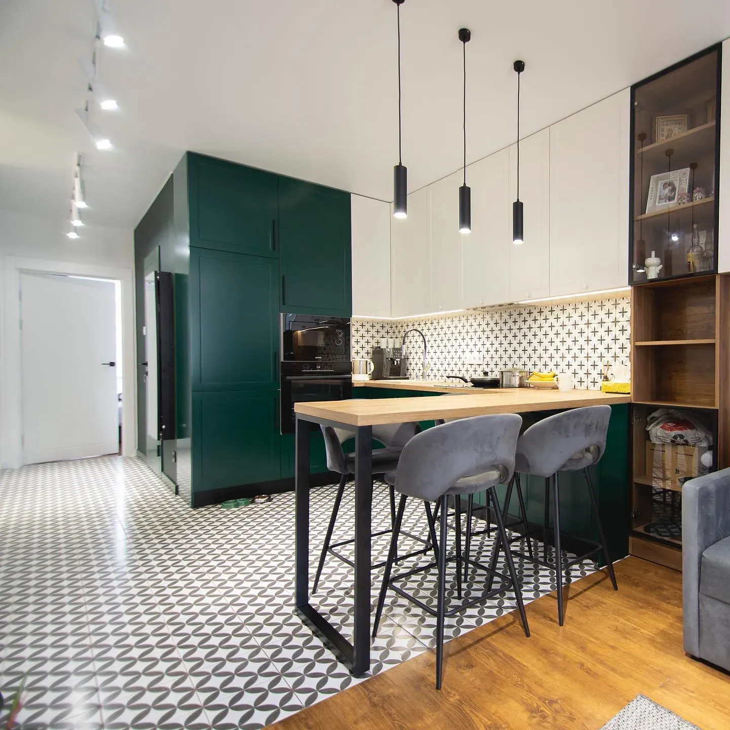 RAL Classic Moss Green kitchen cabinets paint