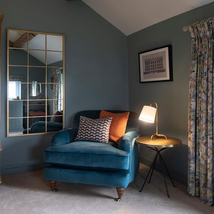 Paint Oval Room Blue in stylish interior