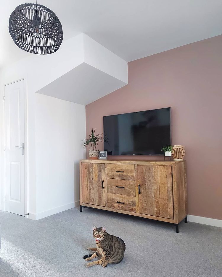 Interior with paint color Farrow and Ball Sulking Room Pink 294