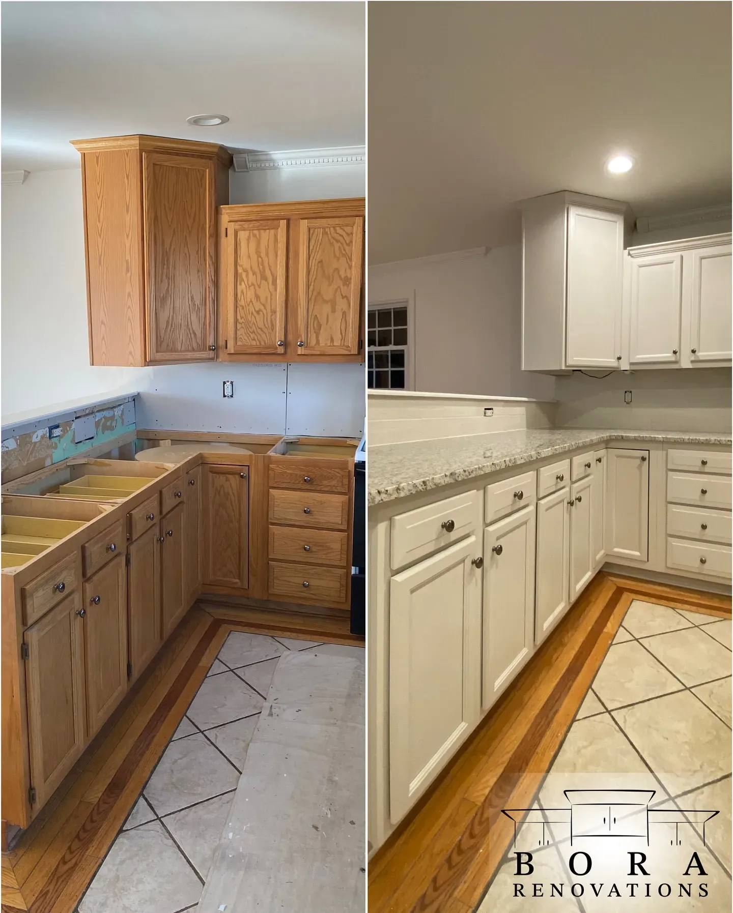 Benjamin Moore Pale Oak kitchen cabinets makeover