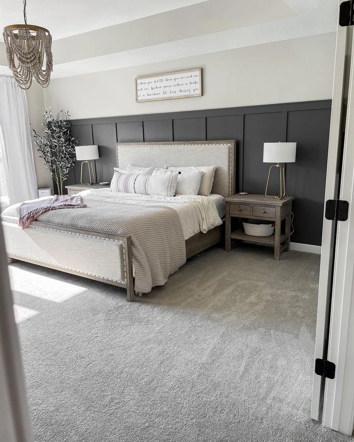 Bedroom panelling Sherwin Williams Grizzle Gray review