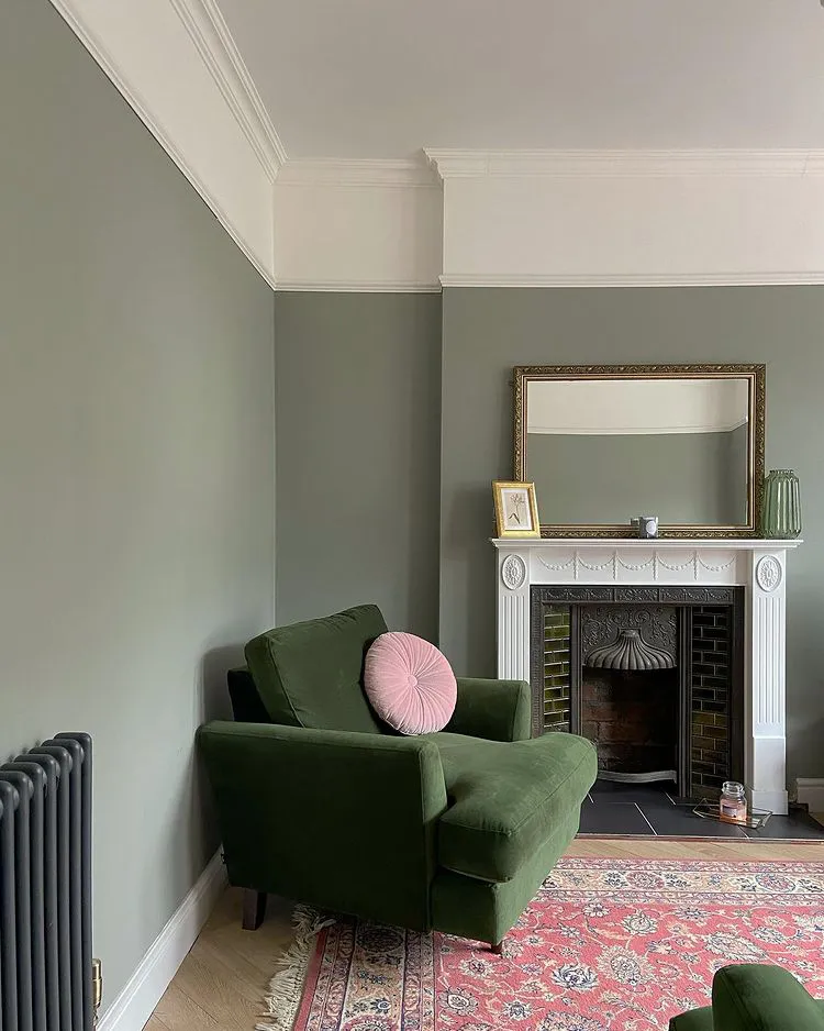 Interior with paint color Farrow and Ball Pigeon 25