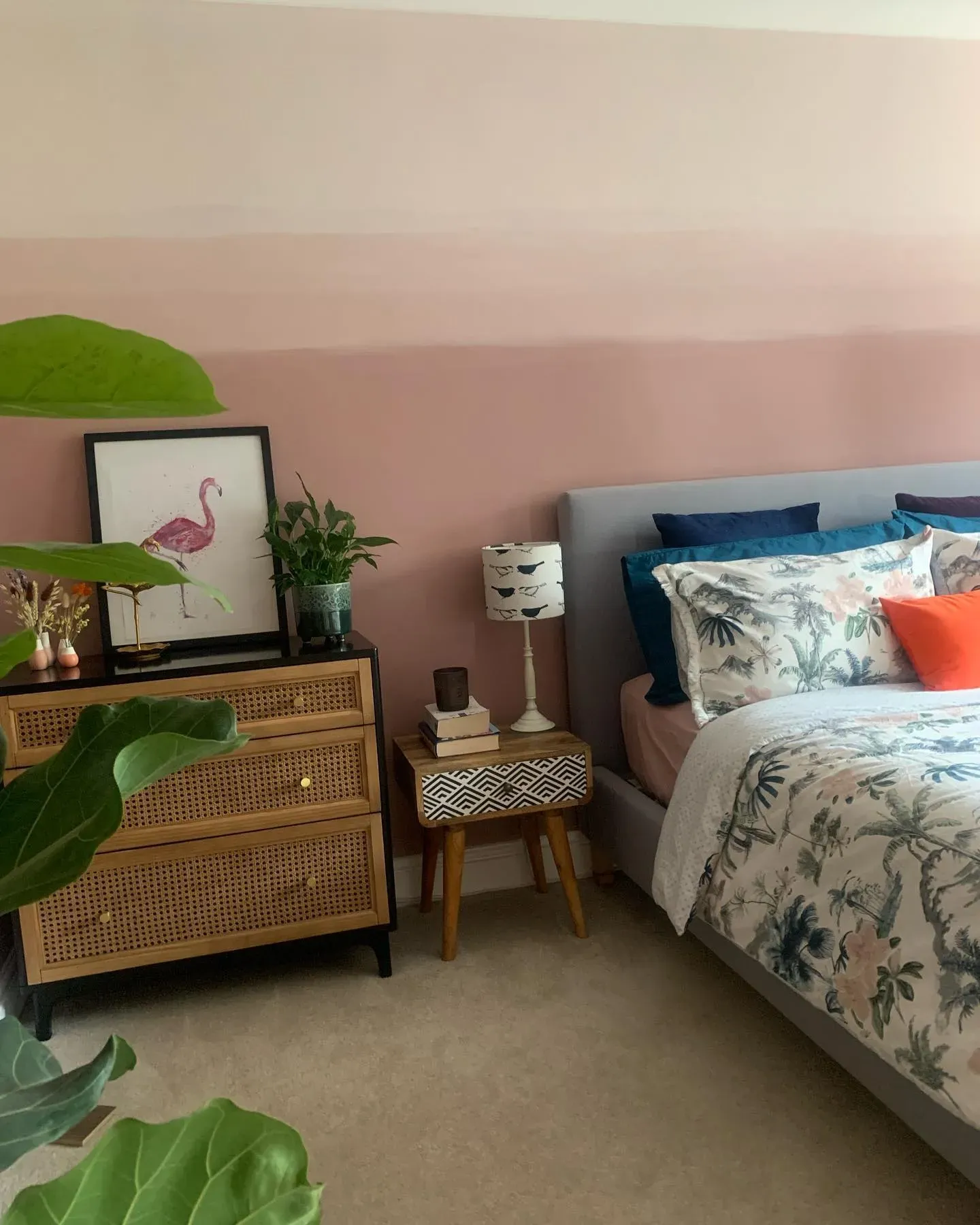 Dulux Pressed Petal bedroom gradient