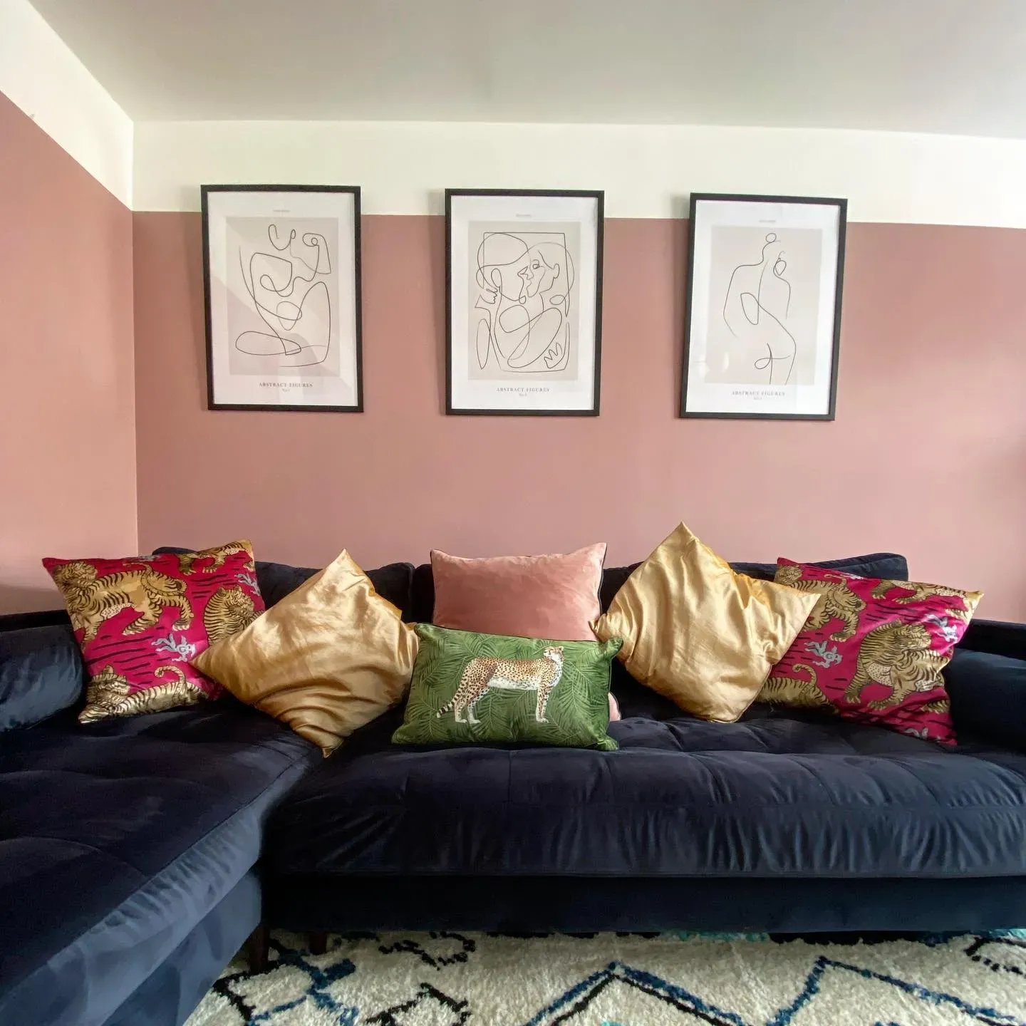 Dulux Pressed Petal stylish living room interior