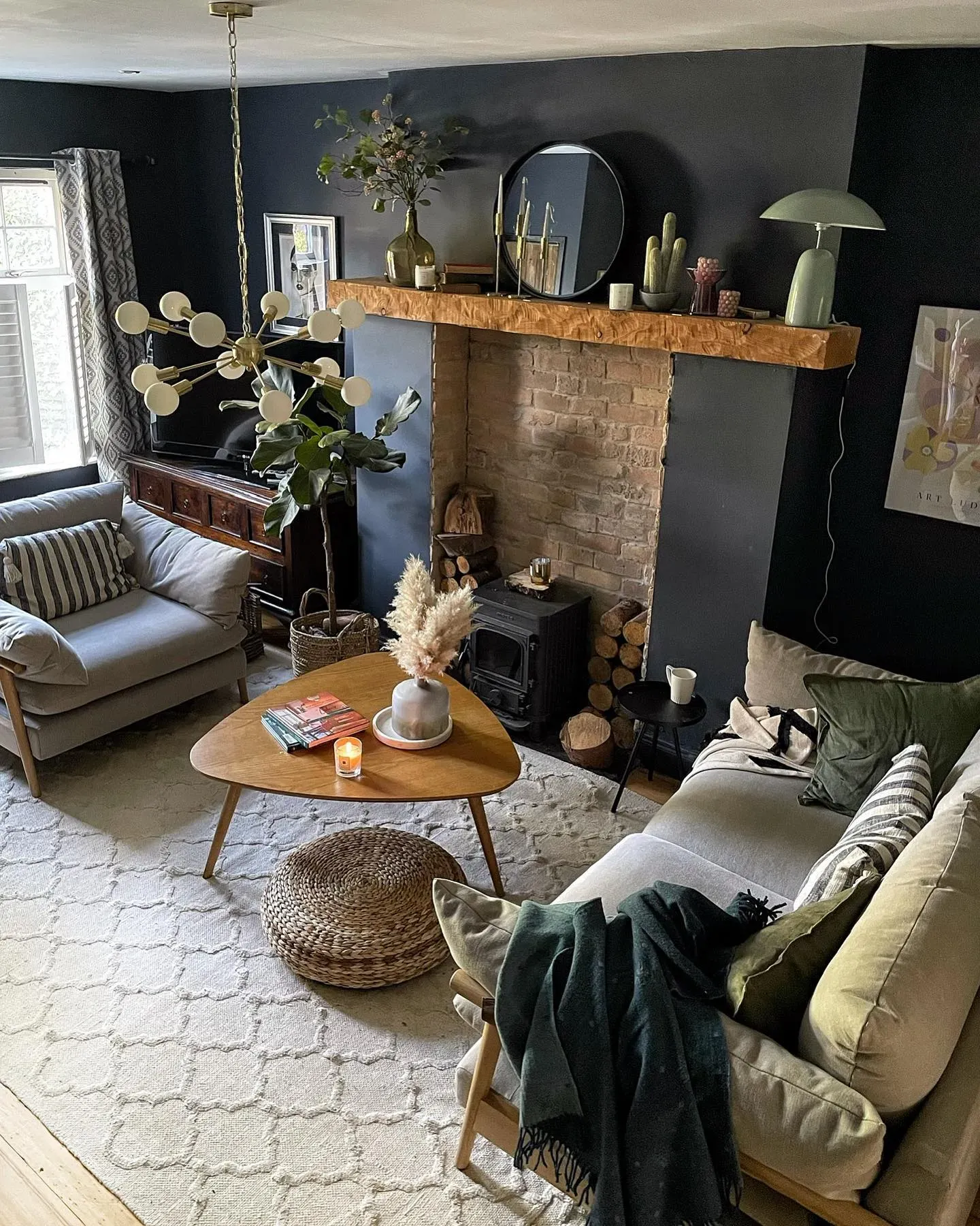 Farrow and Ball Railings stylish living room 