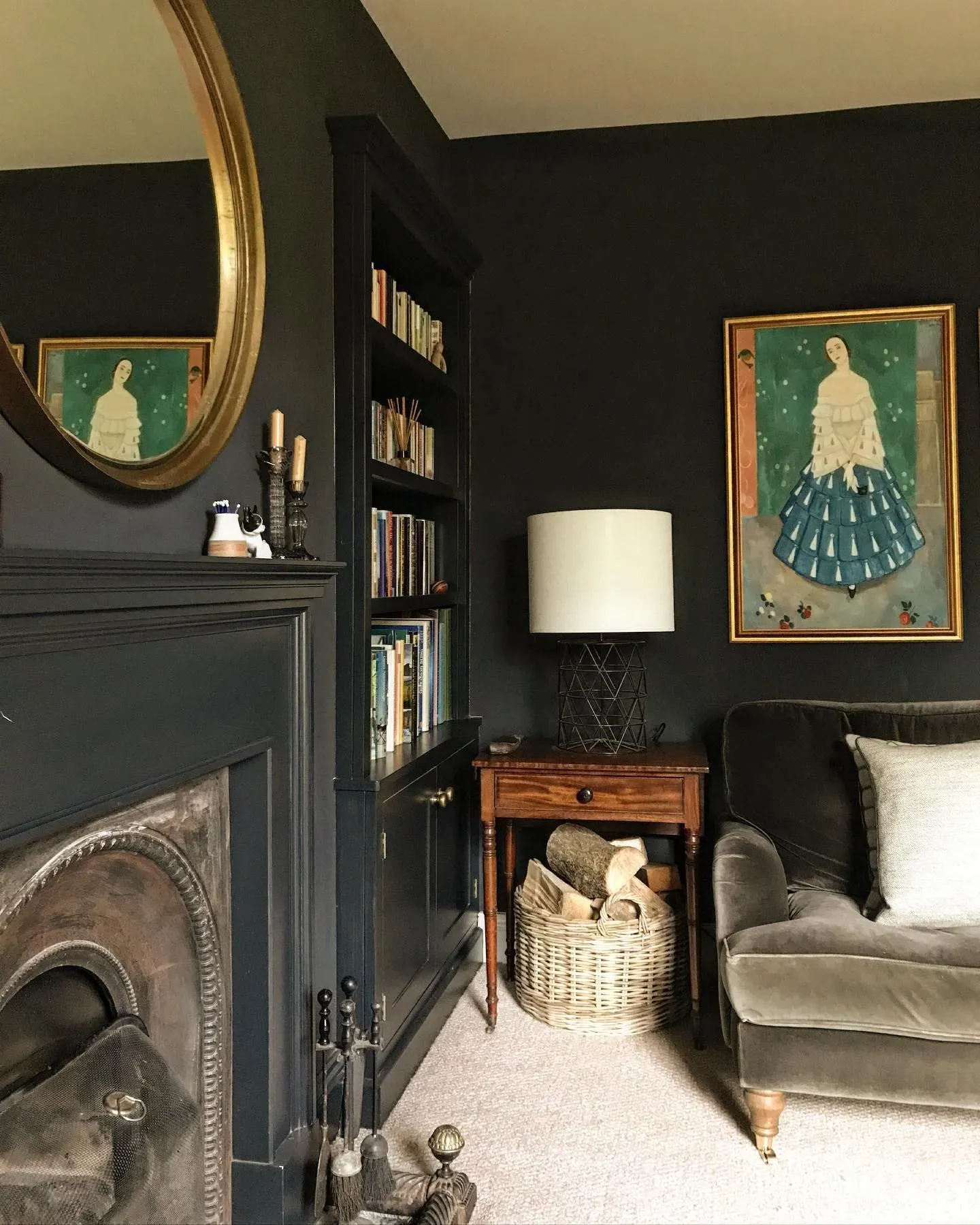Farrow and Ball Railings bohemian living room 