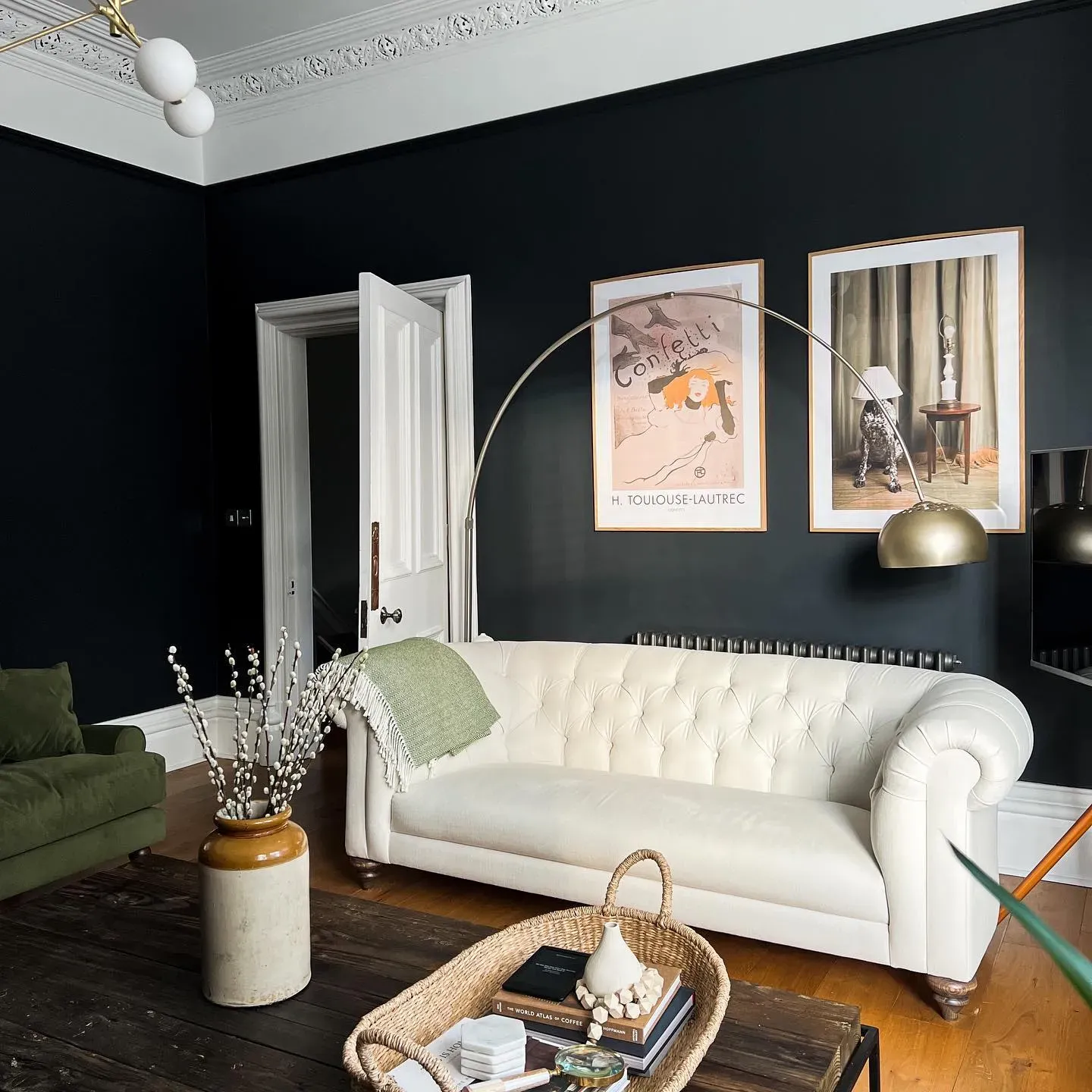 Farrow and Ball Railings mid-century living room color