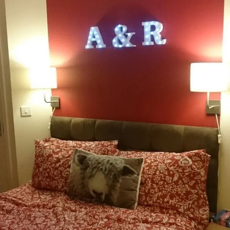 Dulux Redcurrant Glory bedroom accent wall 