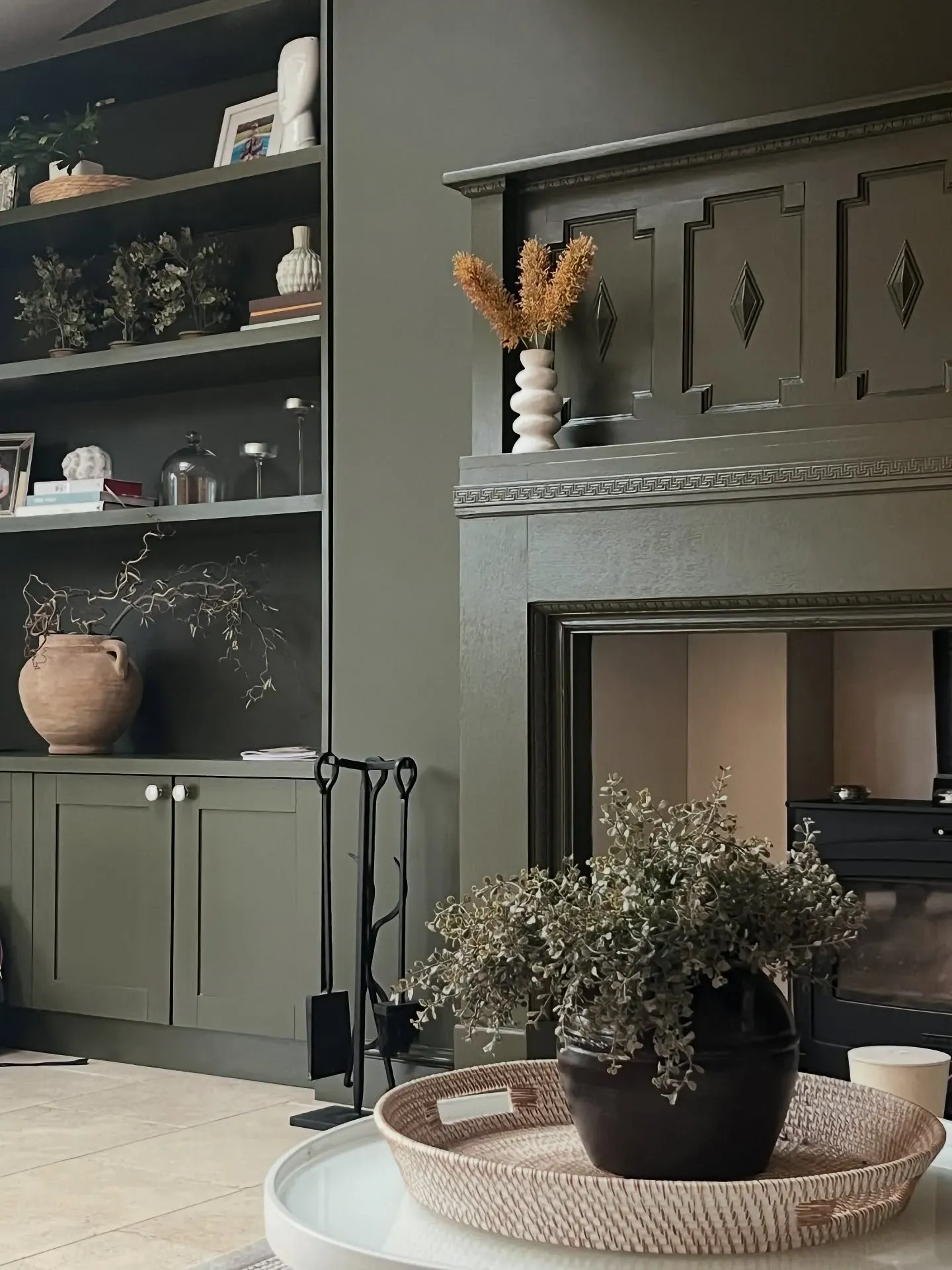 Farrow and Ball Reduced Green living room 