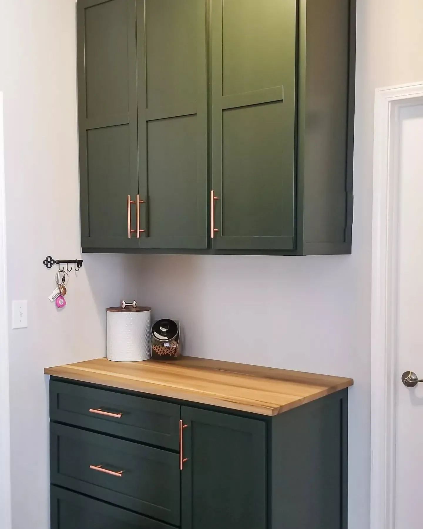 Sherwin Williams Ripe Olive kitchen cabinets 